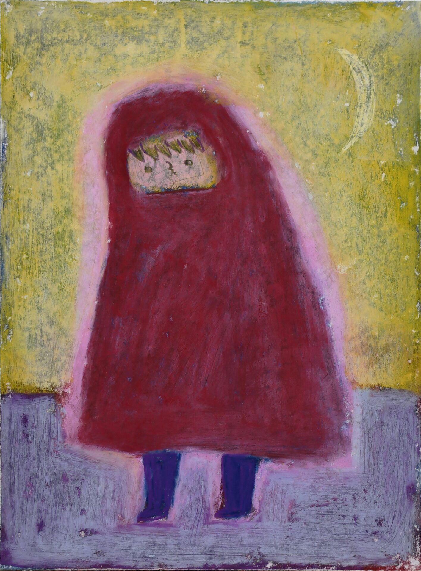 【原画】『グリヴォルト』（ペンギン　絵画　パステル画） ペン画「皇帝ペンギンの子供たち」B4サイズ - WANKOROTA'S