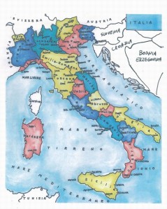 ②イタリア地図